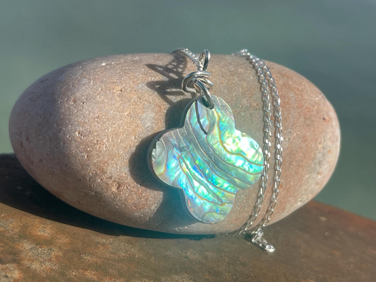 Abalone necklace, abalone jewellery, abalone pendant. Unusual gift for her or gift for him.unique necklace, boho pendant, handmade jewellery