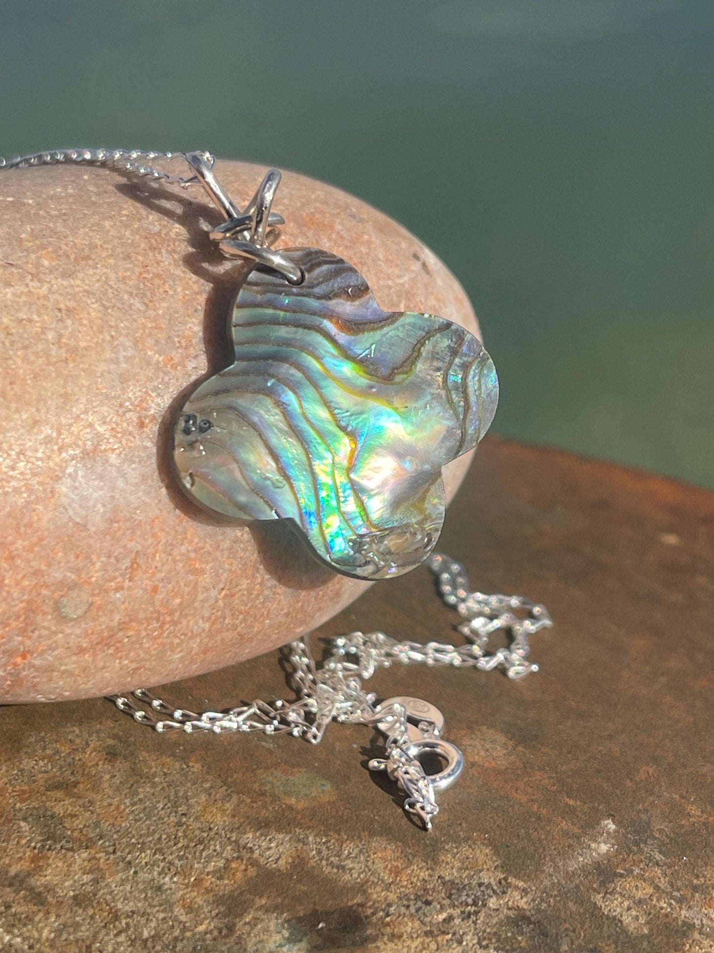 Abalone necklace, abalone jewellery, abalone pendant. Unusual gift for her or gift for him.unique necklace, boho pendant, handmade jewellery