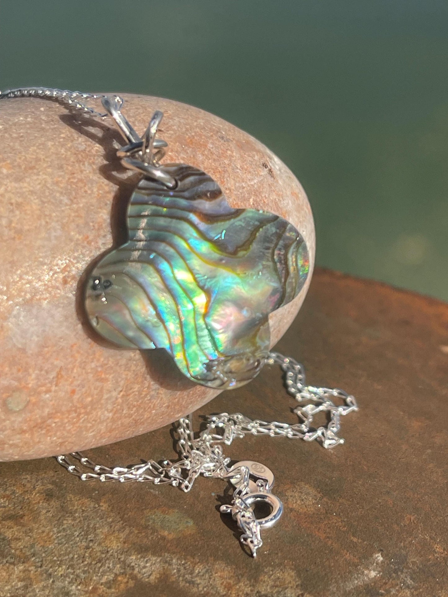 Abalone necklace, abalone jewellery, abalone pendant. Unusual gift for her or gift for him.unique necklace, boho pendant, handmade jewellery