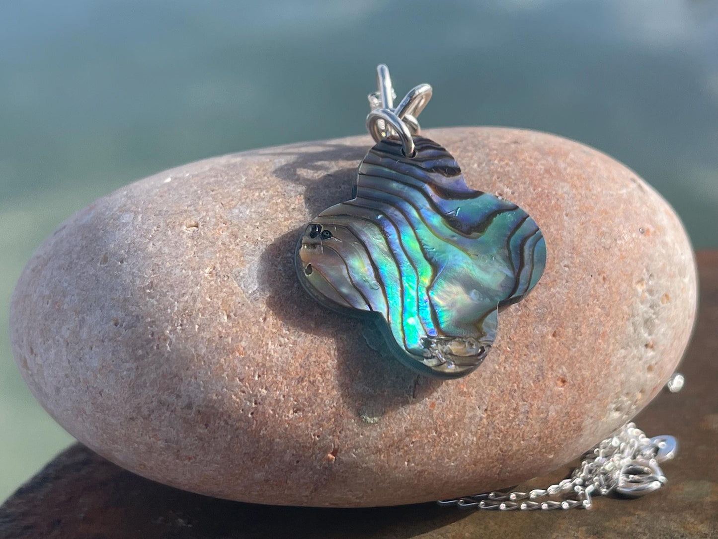 Abalone necklace, abalone jewellery, abalone pendant. Unusual gift for her or gift for him.unique necklace, boho pendant, handmade jewellery