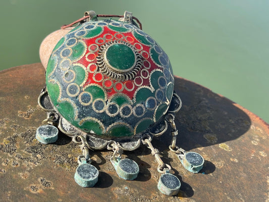 Gypsy jewellery, large necklace, enamel necklace, vintage jewellery, ethical jewellery, gypsy necklace, boho necklace, large jewellery