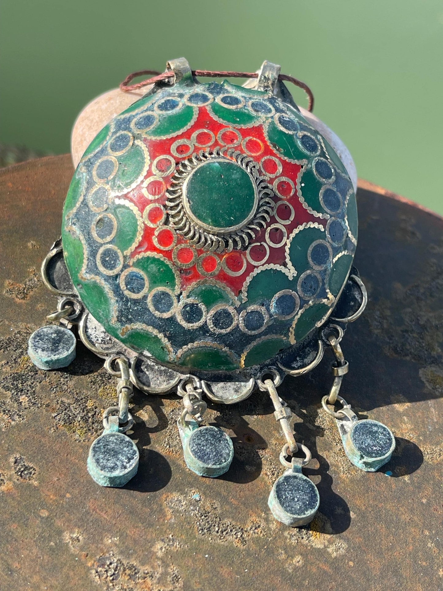 Gypsy jewellery, large necklace, enamel necklace, vintage jewellery, ethical jewellery, gypsy necklace, boho necklace, large jewellery
