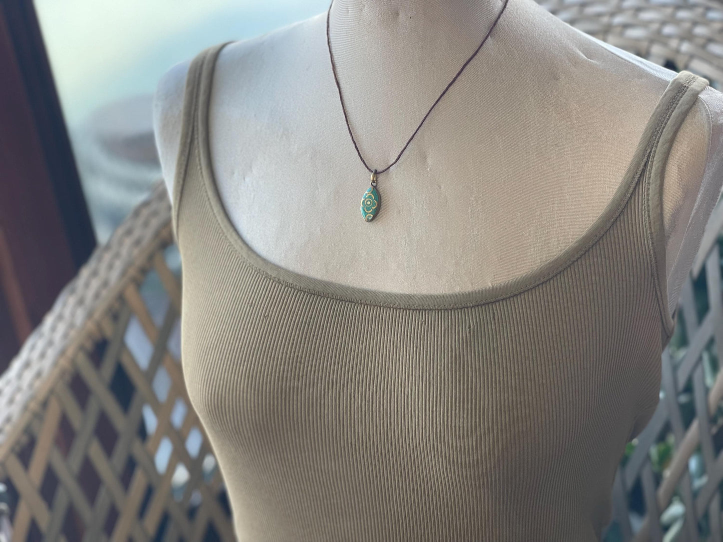 Beautiful turquoise necklace, turquoise pendant, vintage jewellery, ethical jewellery, gemstone pendant, boho necklace, unique necklace