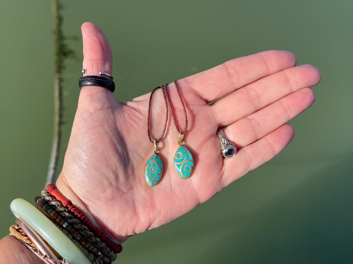 Beautiful turquoise necklace, turquoise pendant, vintage jewellery, ethical jewellery, gemstone pendant, boho necklace, unique necklace