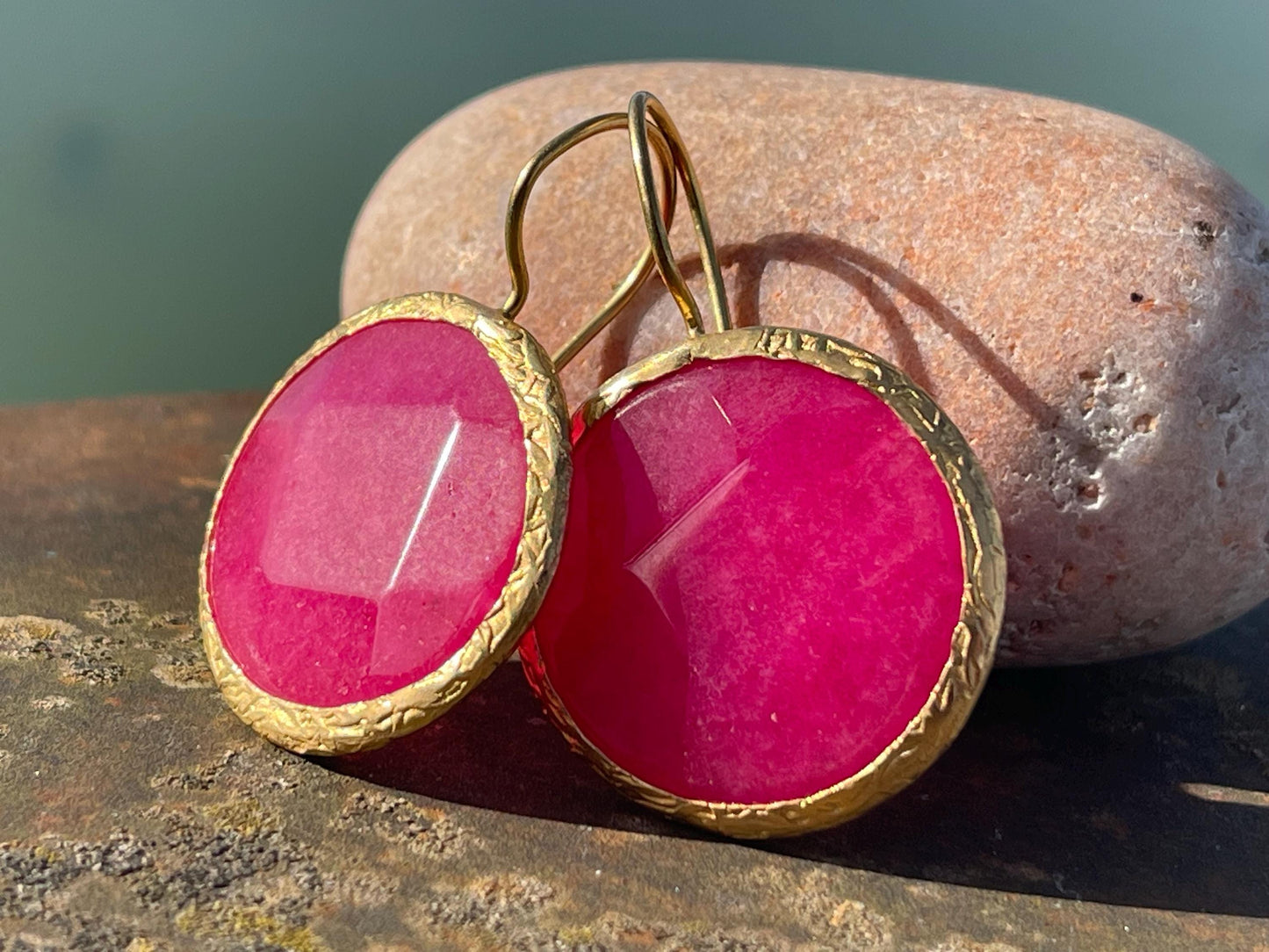 Gypsy jewellery, pink vintage earrings, pink jewellery, ethical jewellery, gypsy earrings, romantic gifts, eco friendly jewellery