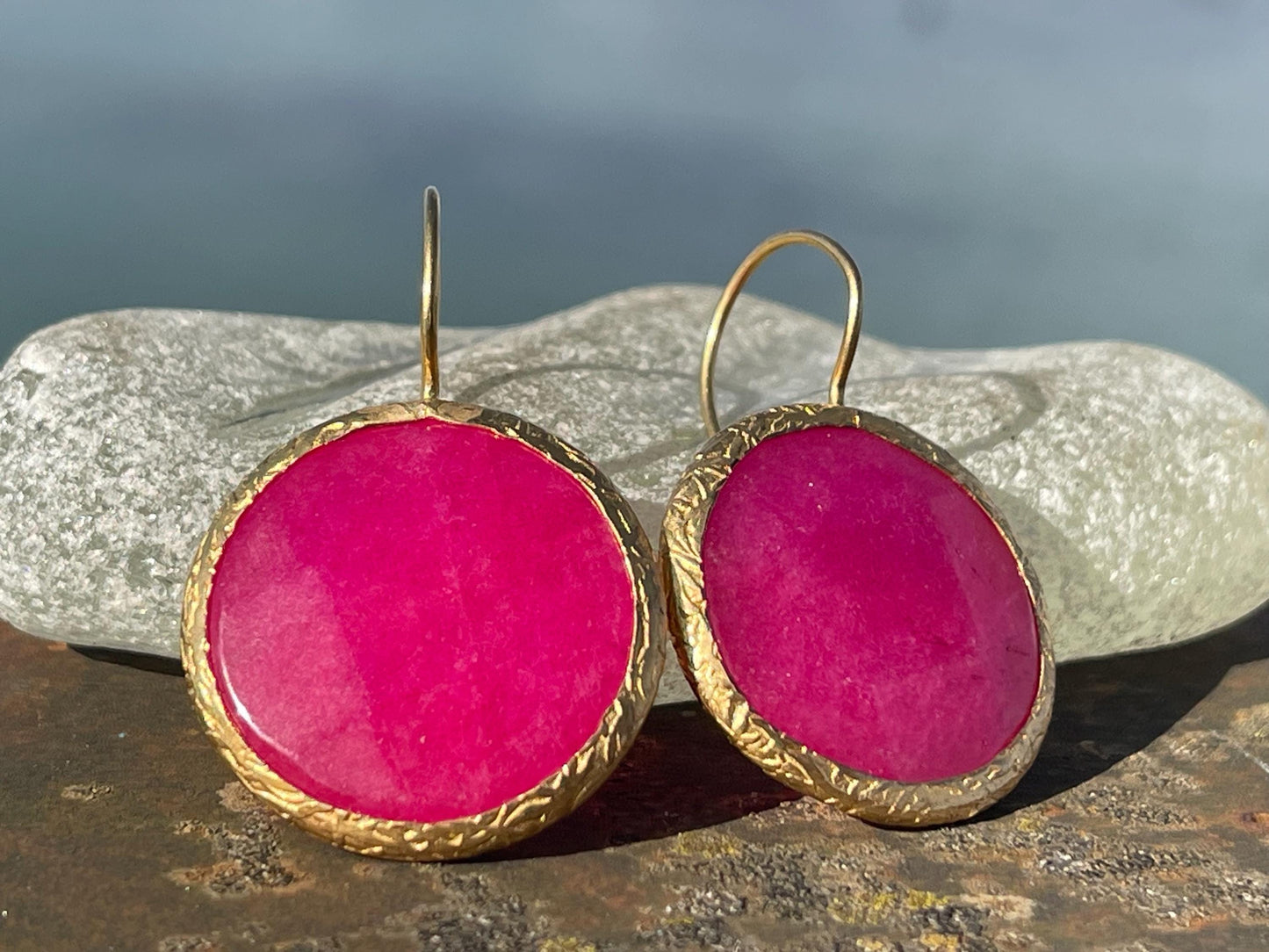Gypsy jewellery, pink vintage earrings, pink jewellery, ethical jewellery, gypsy earrings, romantic gifts, eco friendly jewellery