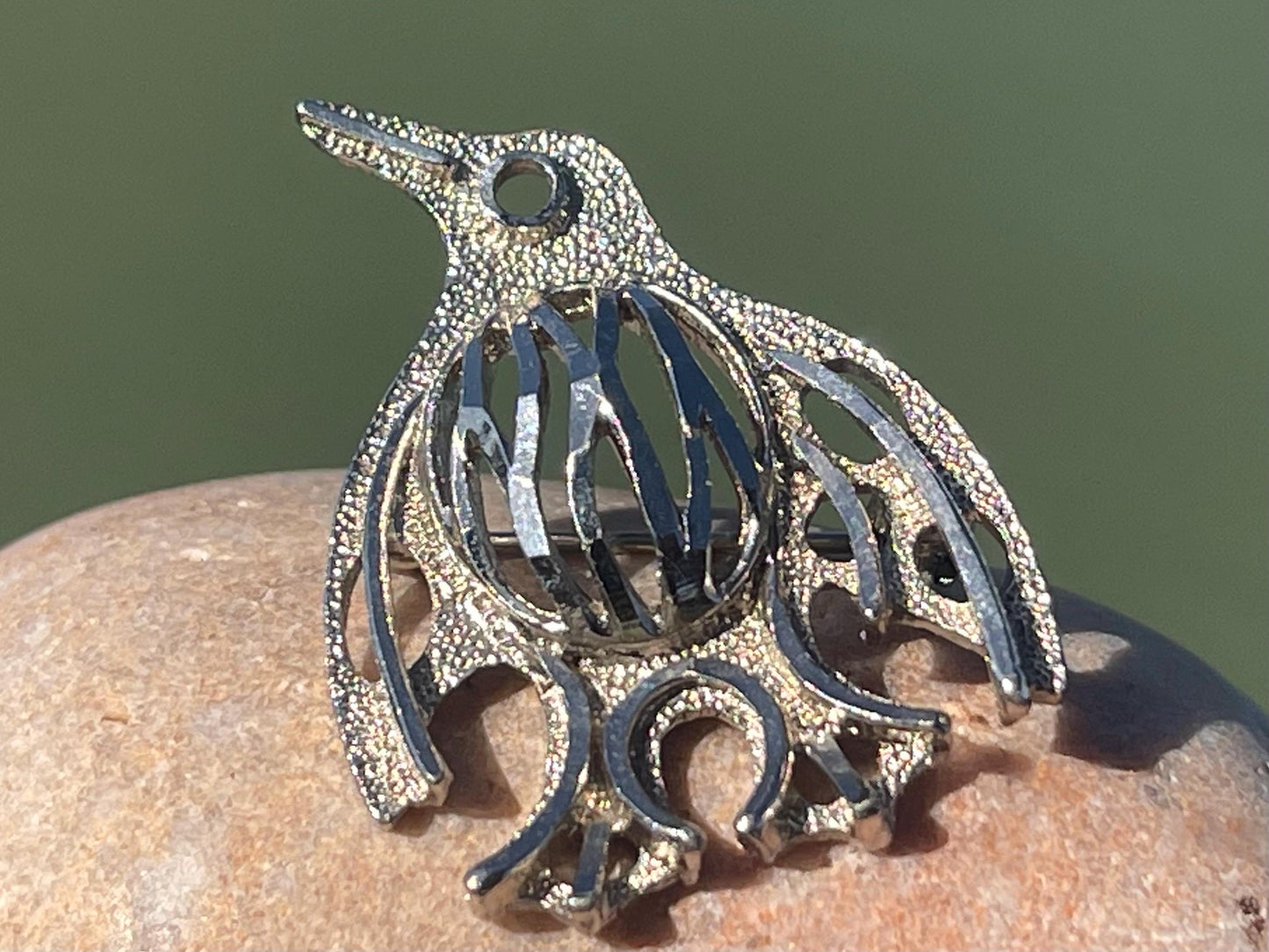 Penguin brooch. An unusual Christmas gift. Eco friendly jewellery. Christmas gift ideas. Eco friendly Christmas gifts. Christmas presents.