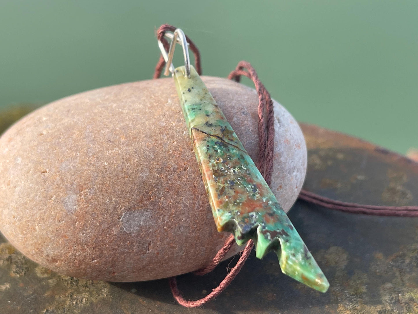 Chrysocolla gemstone necklace on recycled sterling silver. Ethical jewellery, green gemstone. Stunning unique jewellery. Unique gifts