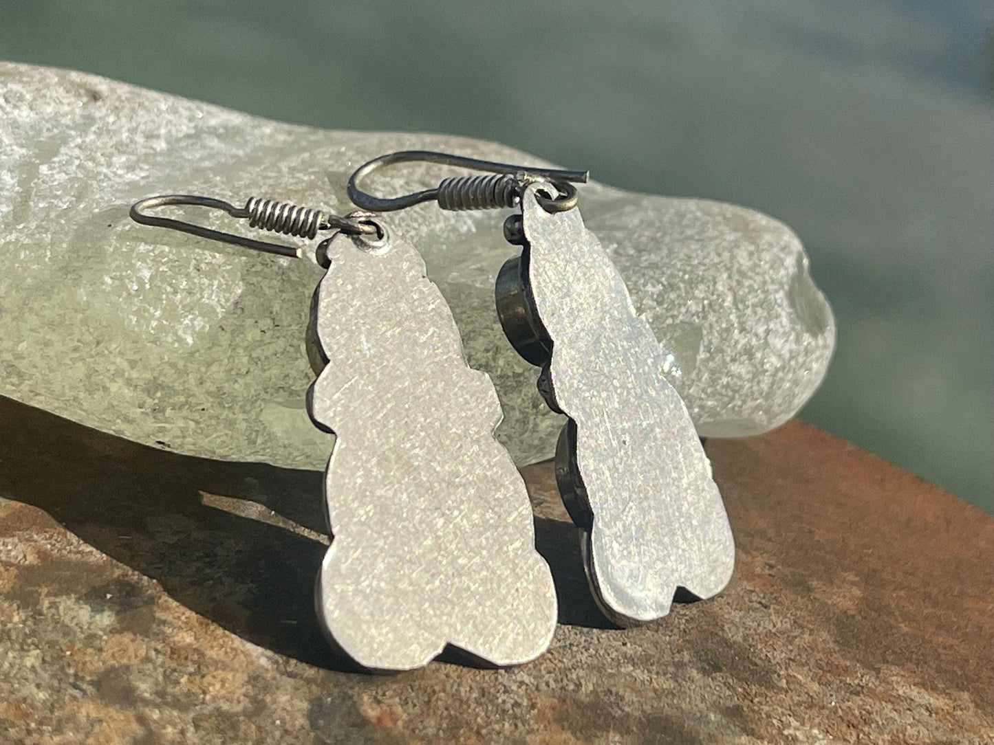 Vintage turquoise & lapis earrings, turquoise jewellery, ethical jewellery, gypsy earrings. Eco friendly jewellery. Ethical jewellery.