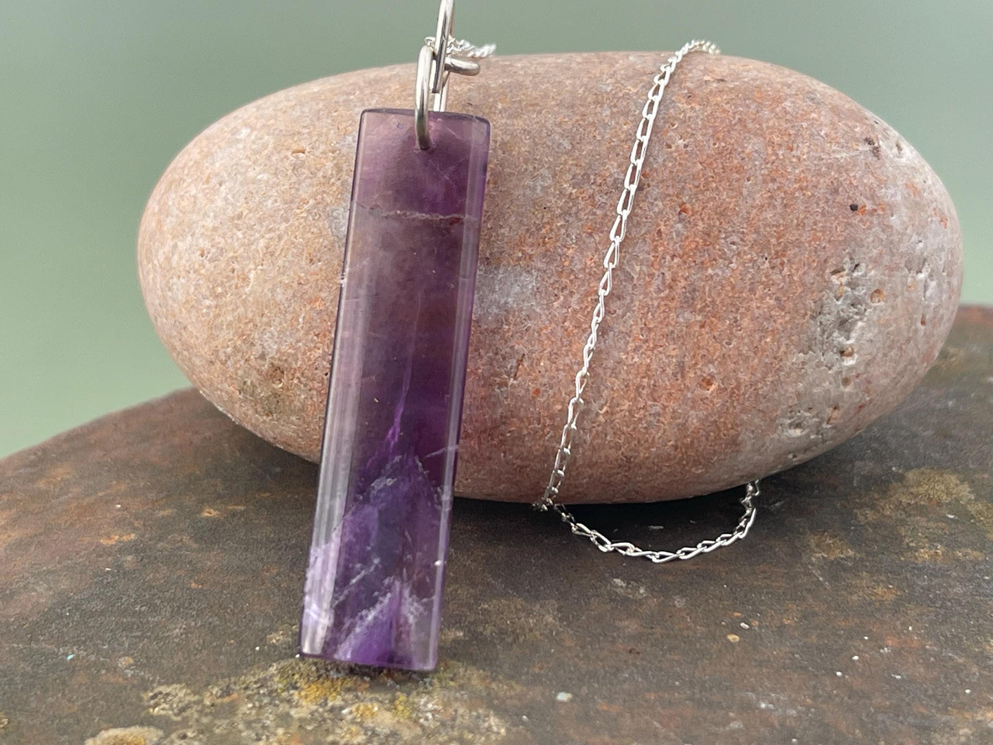 Amethyst pendant, amethyst necklace, amethyst jewellery, unusual gift for him, boho handmade necklace, romantic gift for her, boho pendant