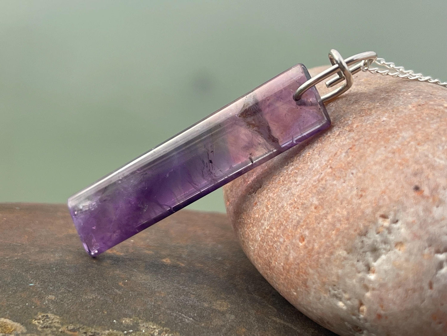 Amethyst pendant, amethyst necklace, amethyst jewellery, unusual gift for him, boho handmade necklace, romantic gift for her, boho pendant