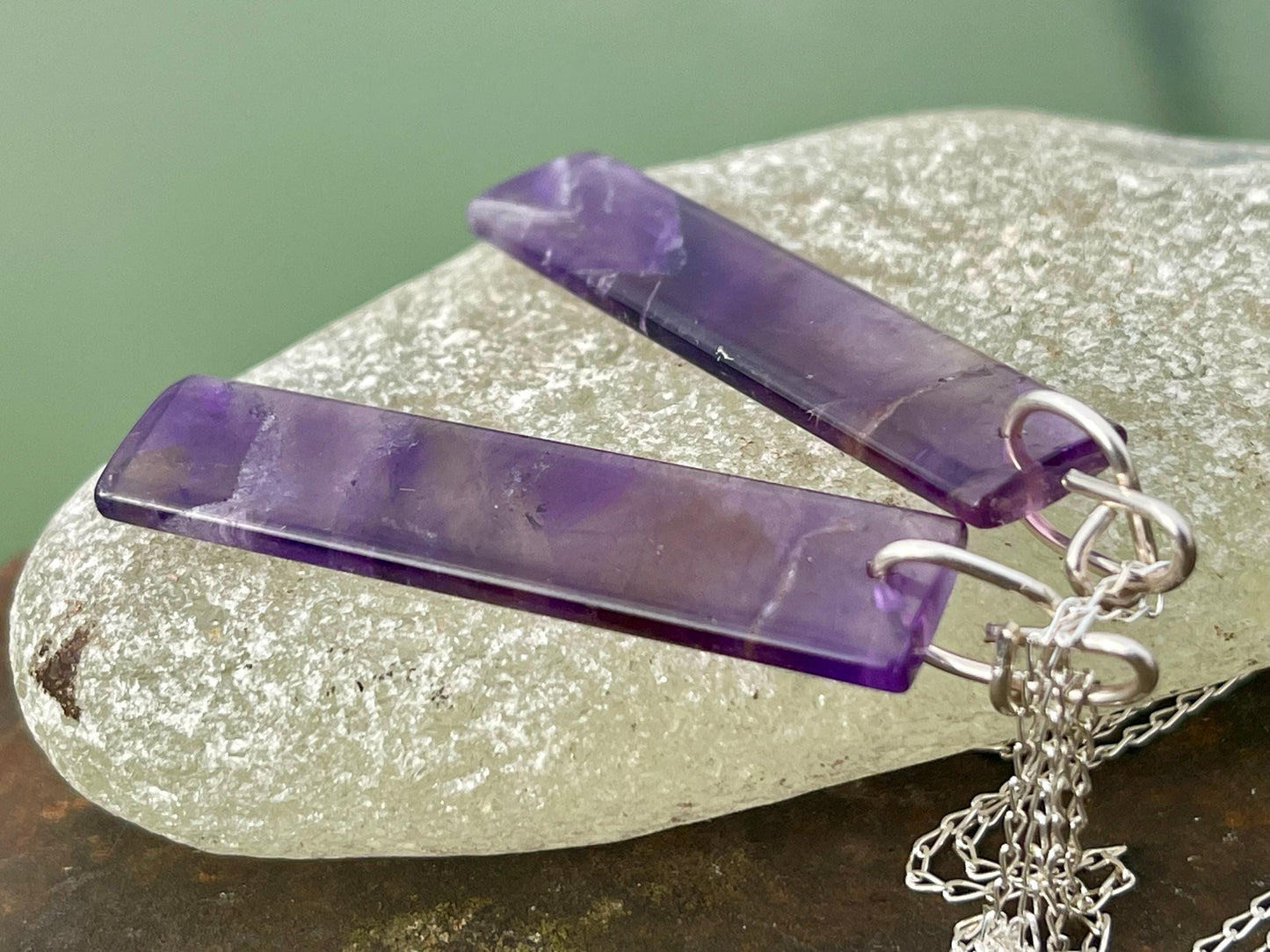 Amethyst pendant, amethyst necklace, amethyst jewellery, unusual gift for him, boho handmade necklace, romantic gift for her, boho pendant