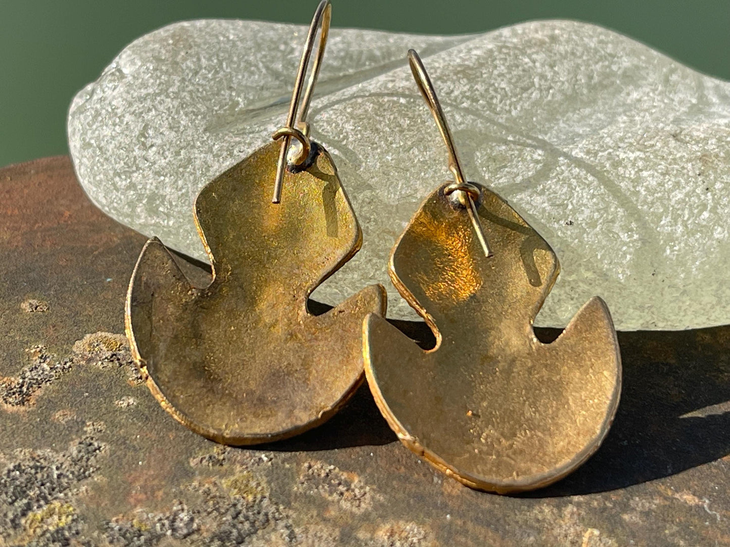 Gypsy jewellery, gold vintage earrings, red jewellery, ethical jewellery, gypsy earrings, romantic gifts, eco friendly jewellery