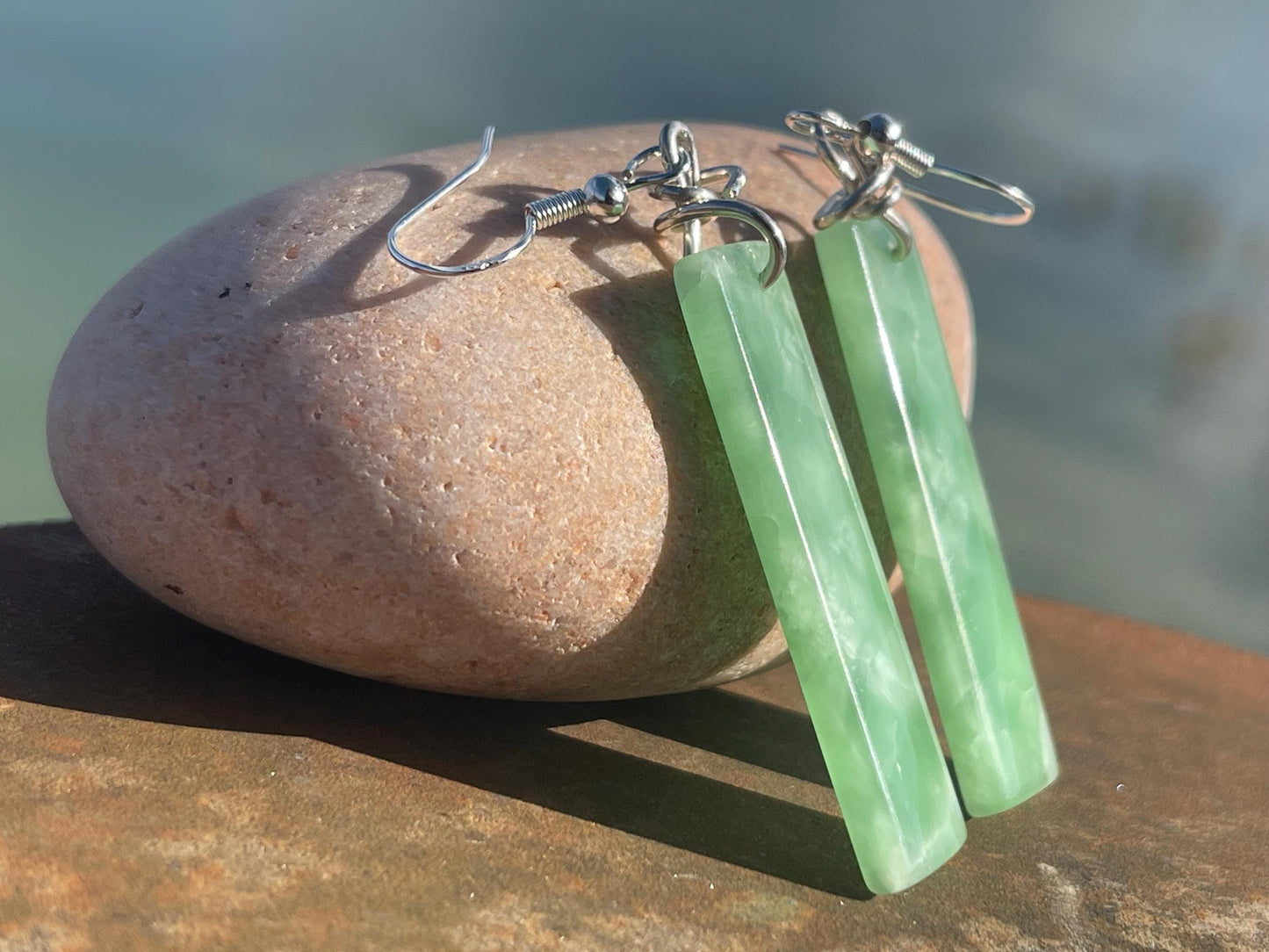 Green onyx earrings, green earrings, green jewellery, green onyx jewellery, handmade earrings,  romantic gift for her, ethical jewellery