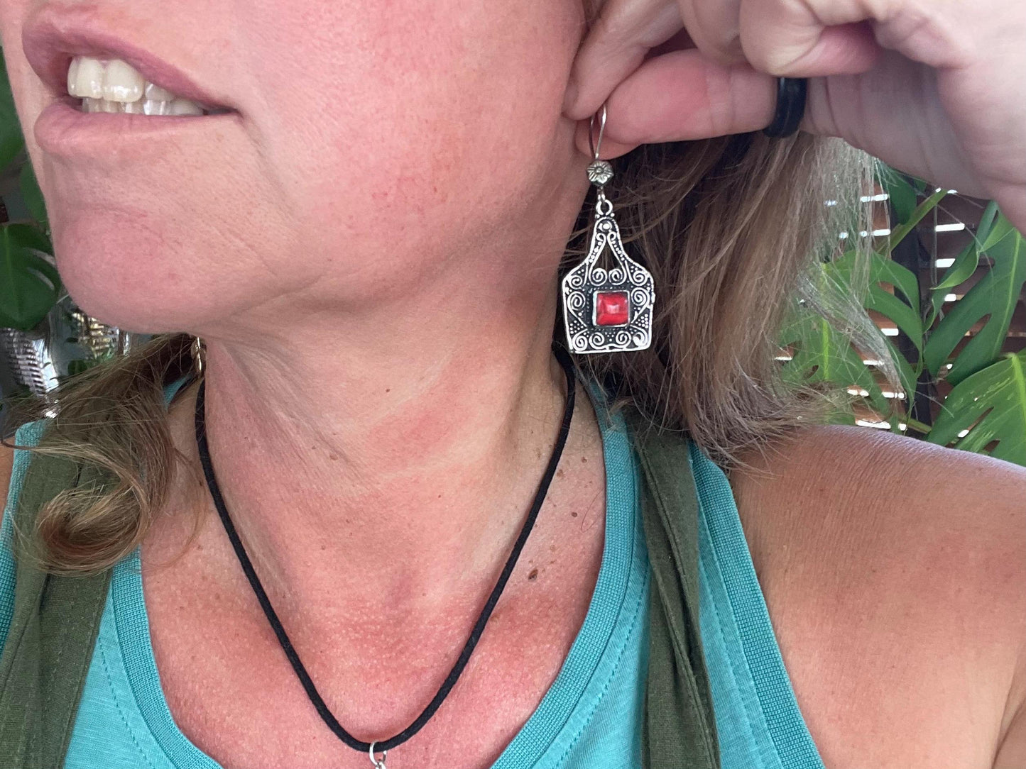 Gypsy jewellery, vintage earrings, red jewellery, ethical jewellery, gypsy earrings, romantic gifts, eco friendly jewellery