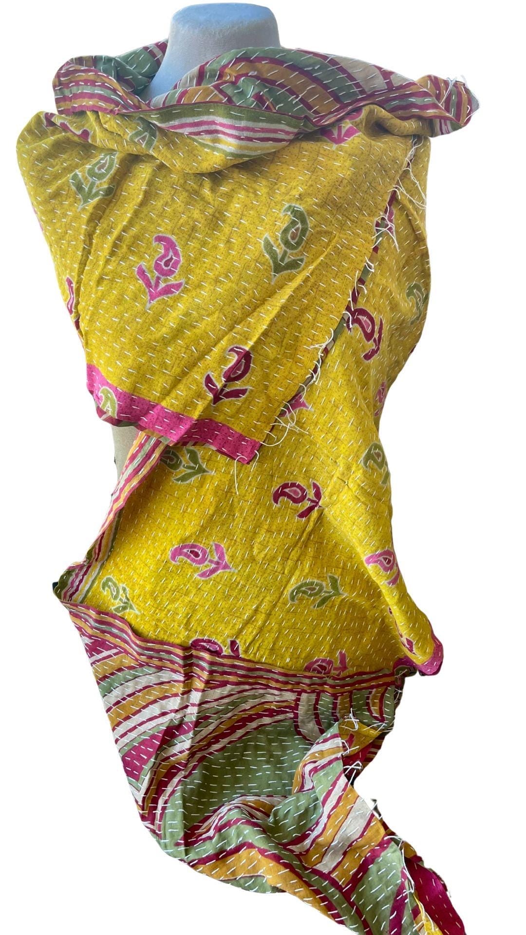 SALE. Boho Cotton Wrap Scarf, Eco-Friendly Handmade Shawl Gift for Her