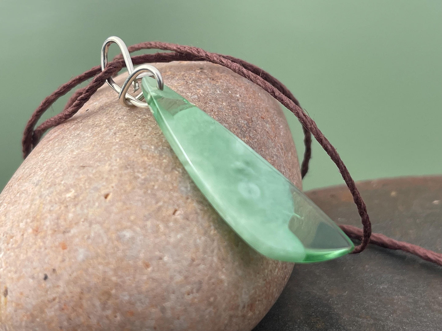 Green onyx pendant, green necklace, green jewellery, gift for him, boho handmade necklace,  romantic gift for her, ethical jewellery