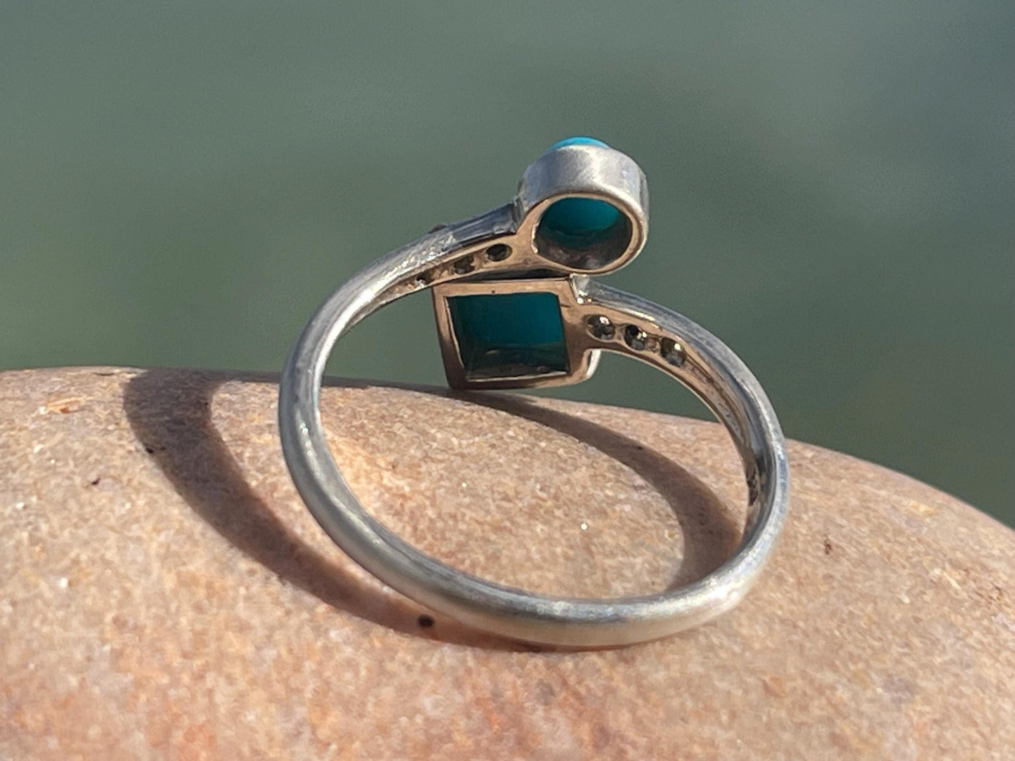 Ethically sourced turquoise ring. Unique gift for her, romantic gift, blue gemstone ring, ethical jewellery, handmade ring, boho ring