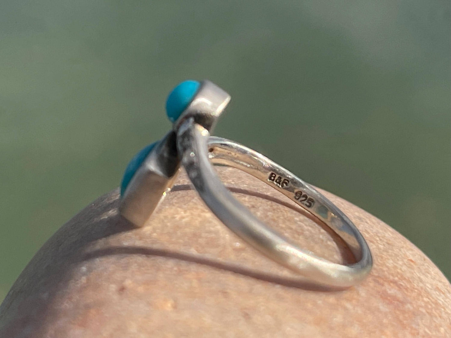 Ethically sourced turquoise ring. Unique gift for her, romantic gift, blue gemstone ring, ethical jewellery, handmade ring, boho ring