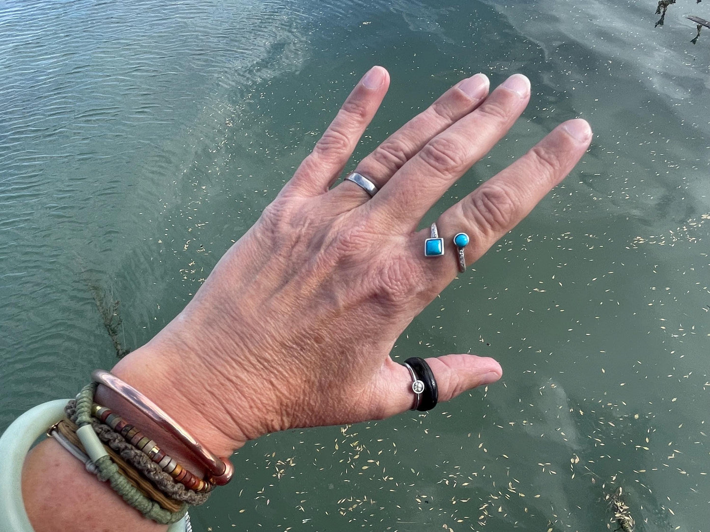 Ethically sourced turquoise ring. Unique gift for her, romantic gift, blue gemstone ring, ethical jewellery, handmade ring, boho ring