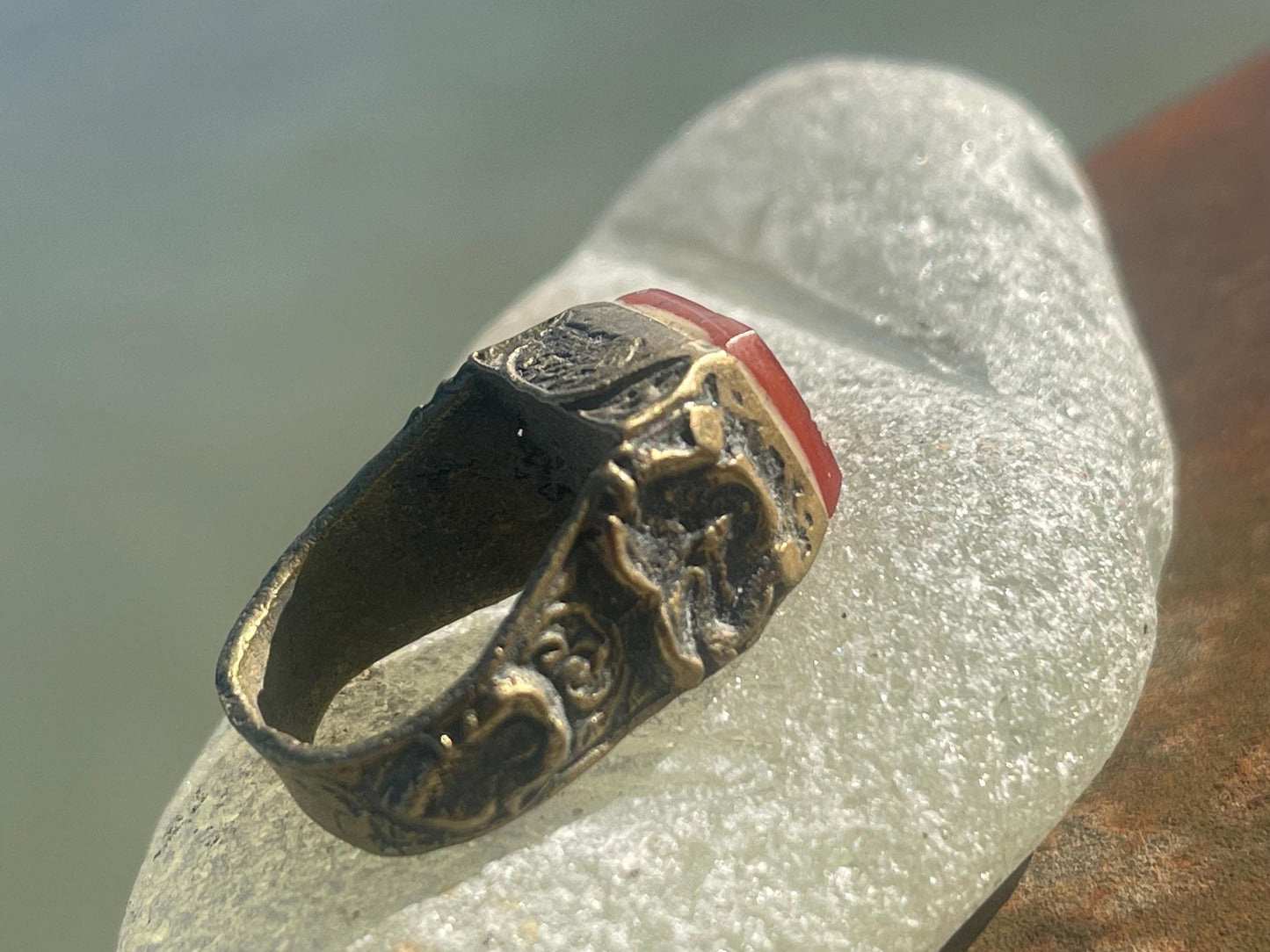 Fabulous vintage ring, Red carnelian ring, boho vintage jewellery, ethical jewellery, gypsy ring. Eco friendly jewellery.