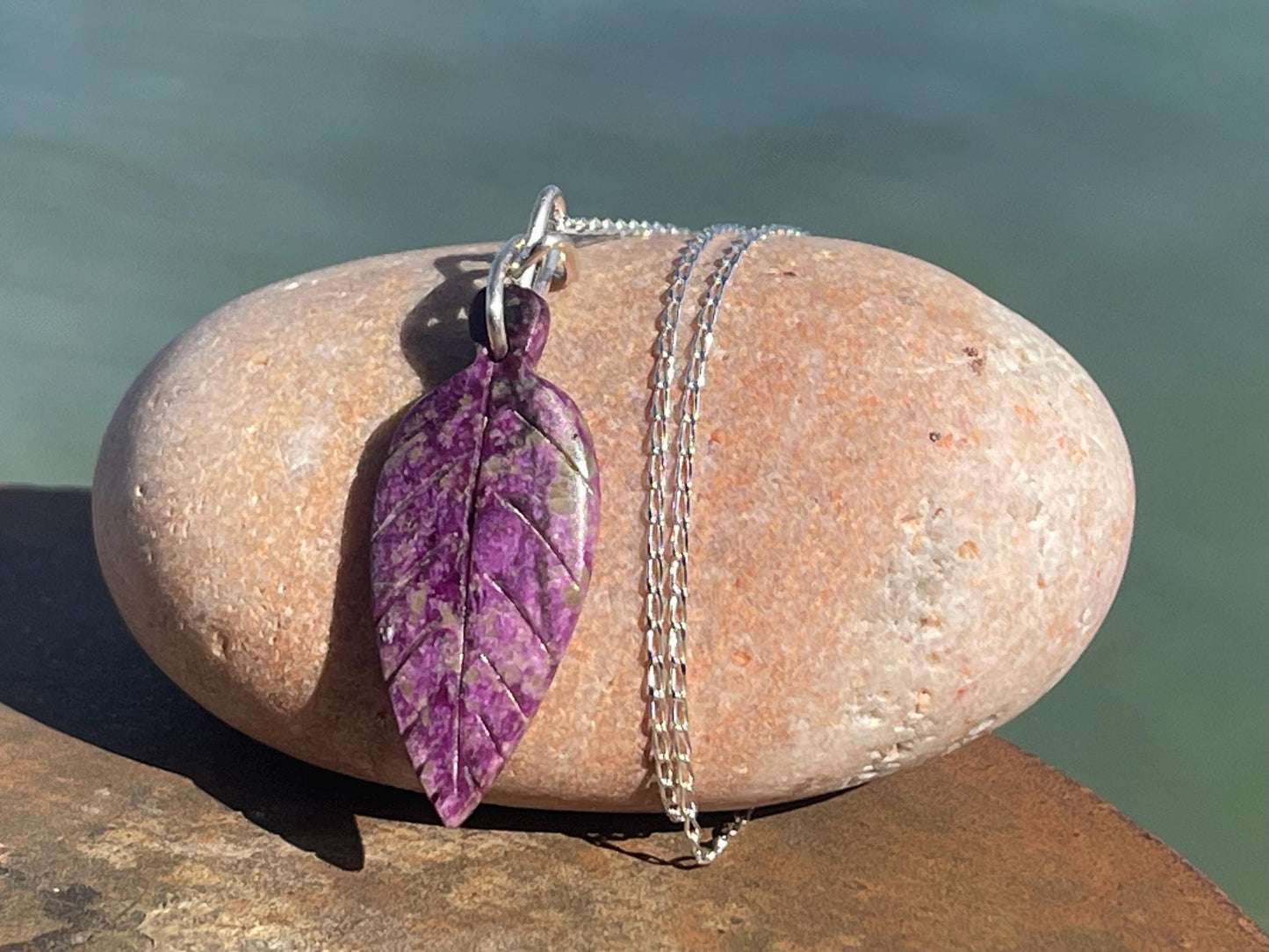 Charoite necklace, purple necklace. Handmade necklace, charoite jewellery, gift for her, unusual necklace, purple gemstone, unique jewellery