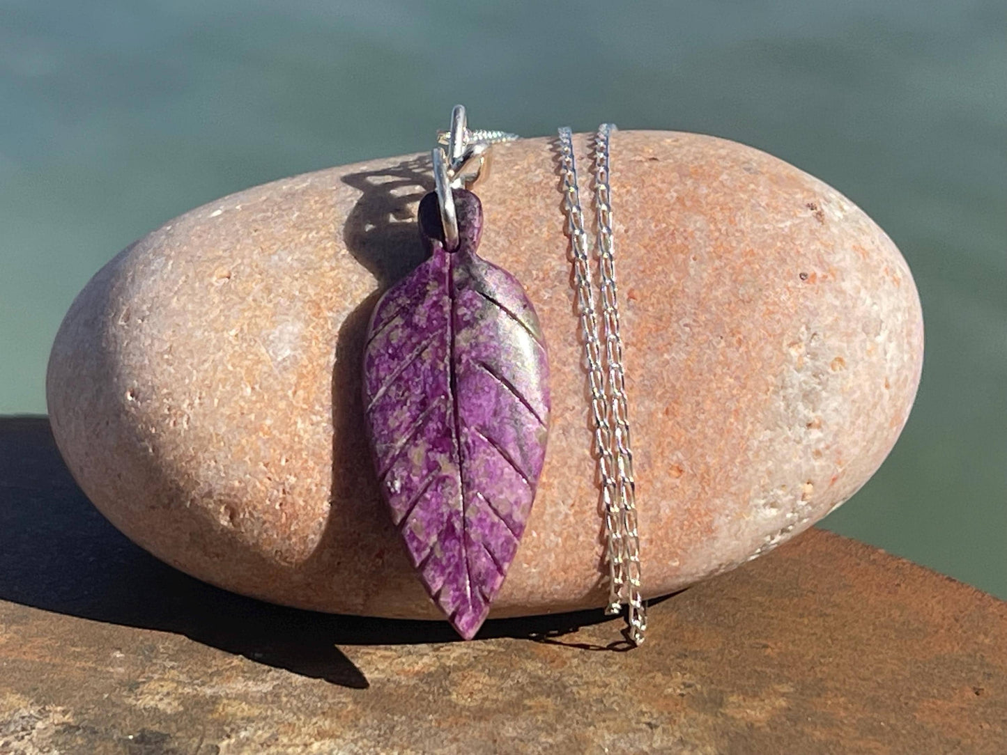 Charoite necklace, purple necklace. Handmade necklace, charoite jewellery, gift for her, unusual necklace, purple gemstone, unique jewellery