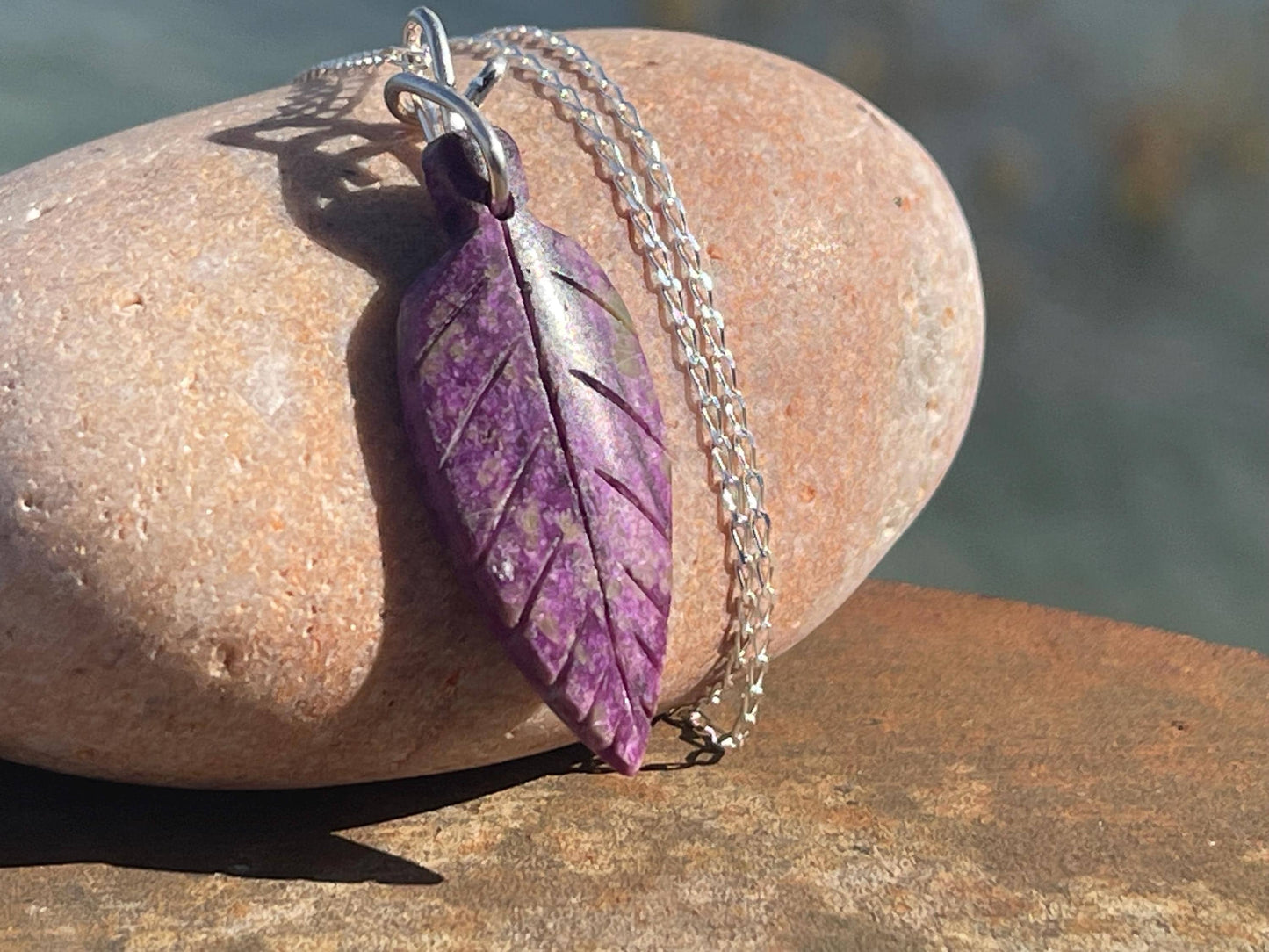 Charoite necklace, purple necklace. Handmade necklace, charoite jewellery, gift for her, unusual necklace, purple gemstone, unique jewellery