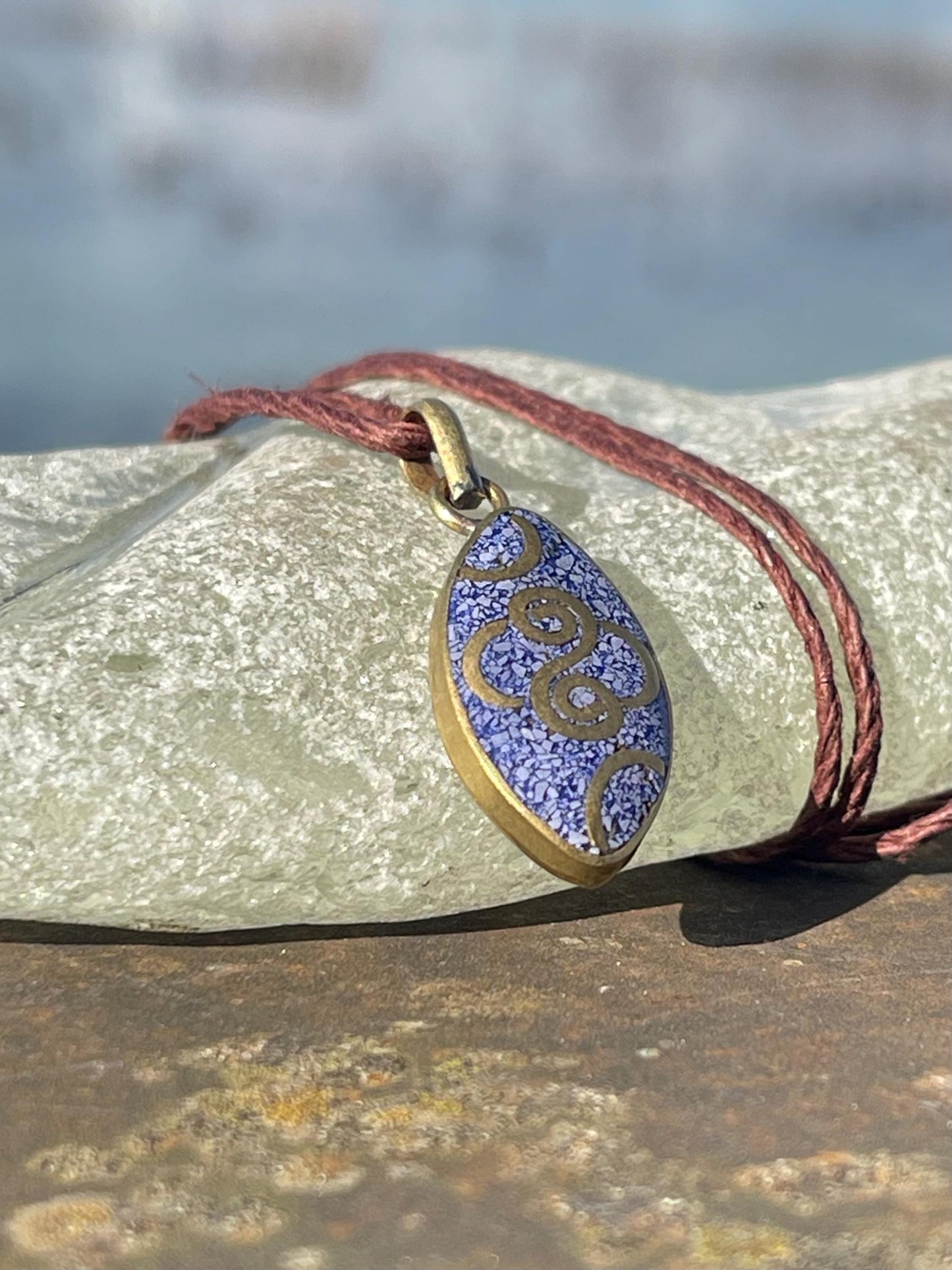 Beautiful little lapis necklace, lapis pendant, vintage jewellery, ethical jewellery, gemstone pendant, boho necklace, unique necklace