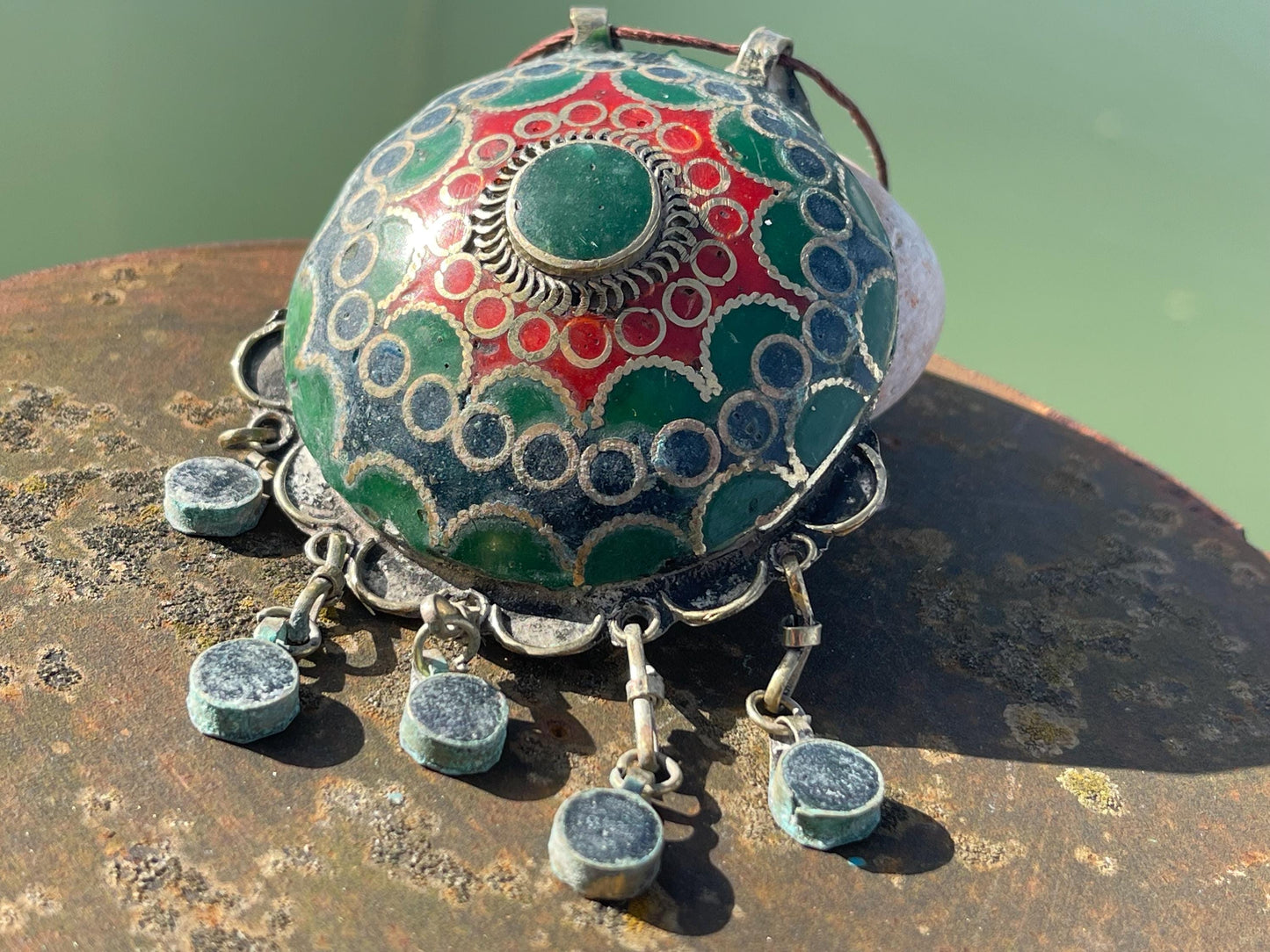 Gypsy jewellery, large necklace, enamel necklace, vintage jewellery, ethical jewellery, gypsy necklace, boho necklace, large jewellery