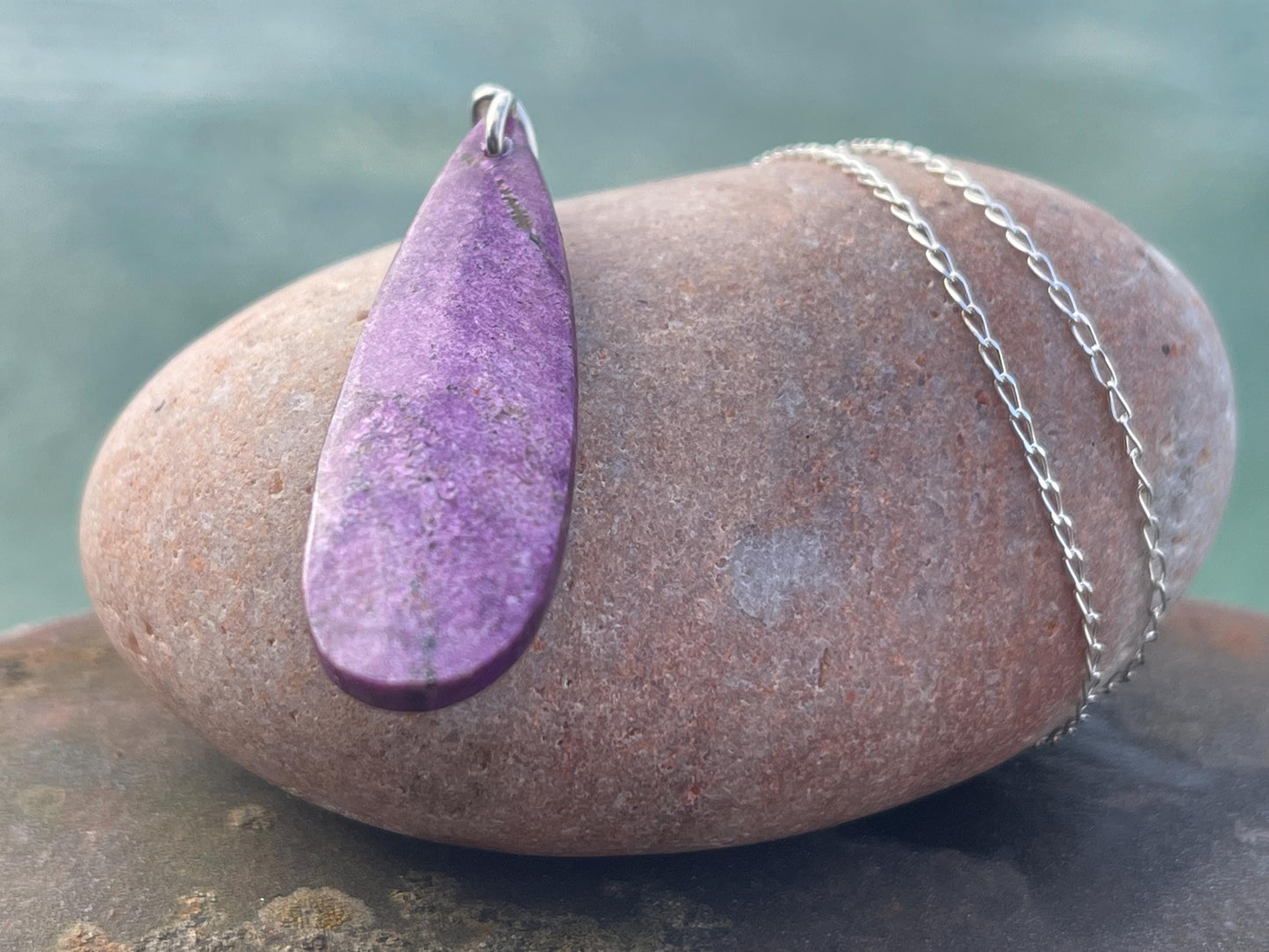 Charoite necklace, purple necklace. Handmade necklace, charoite jewellery, gift for her, unusual necklace, purple gemstone, unique jewellery