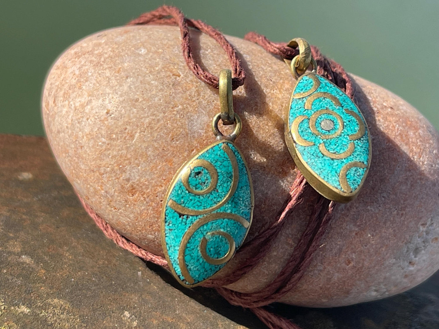 Beautiful turquoise necklace, turquoise pendant, vintage jewellery, ethical jewellery, gemstone pendant, boho necklace, unique necklace