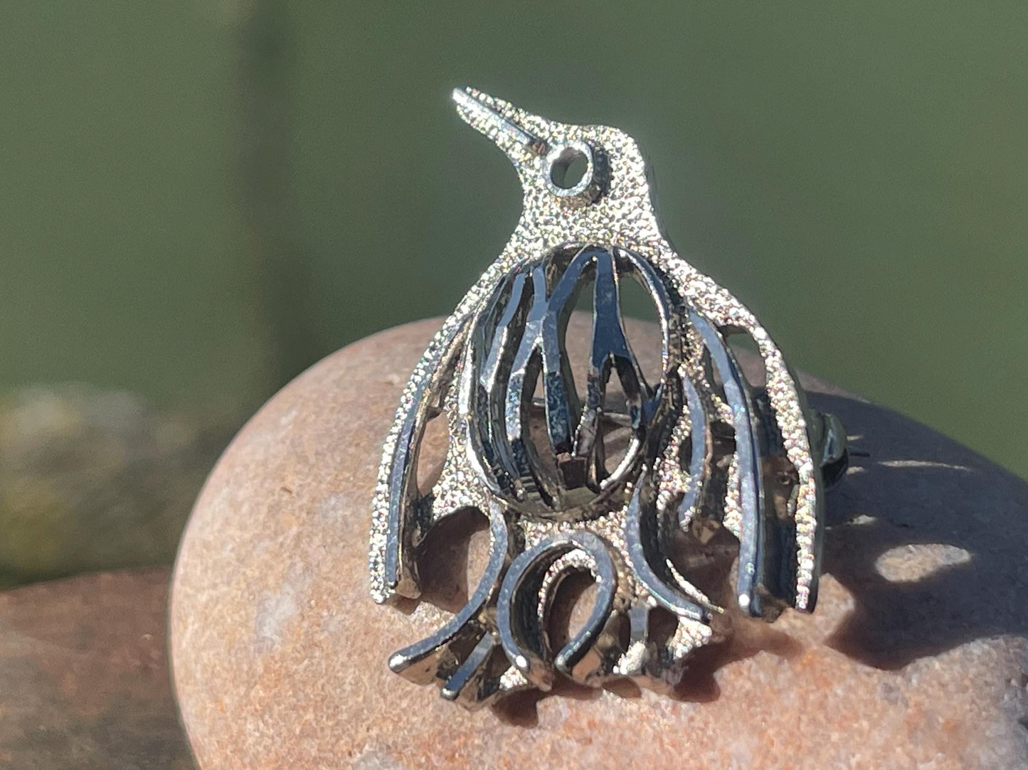 Penguin brooch. An unusual Christmas gift. Eco friendly jewellery. Christmas gift ideas. Eco friendly Christmas gifts. Christmas presents.