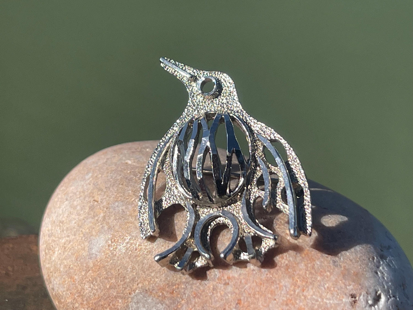 Penguin brooch. An unusual Christmas gift. Eco friendly jewellery. Christmas gift ideas. Eco friendly Christmas gifts. Christmas presents.