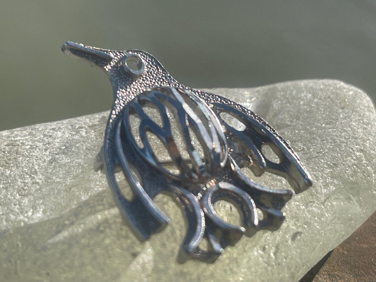 Penguin brooch. An unusual Christmas gift. Eco friendly jewellery. Christmas gift ideas. Eco friendly Christmas gifts. Christmas presents.