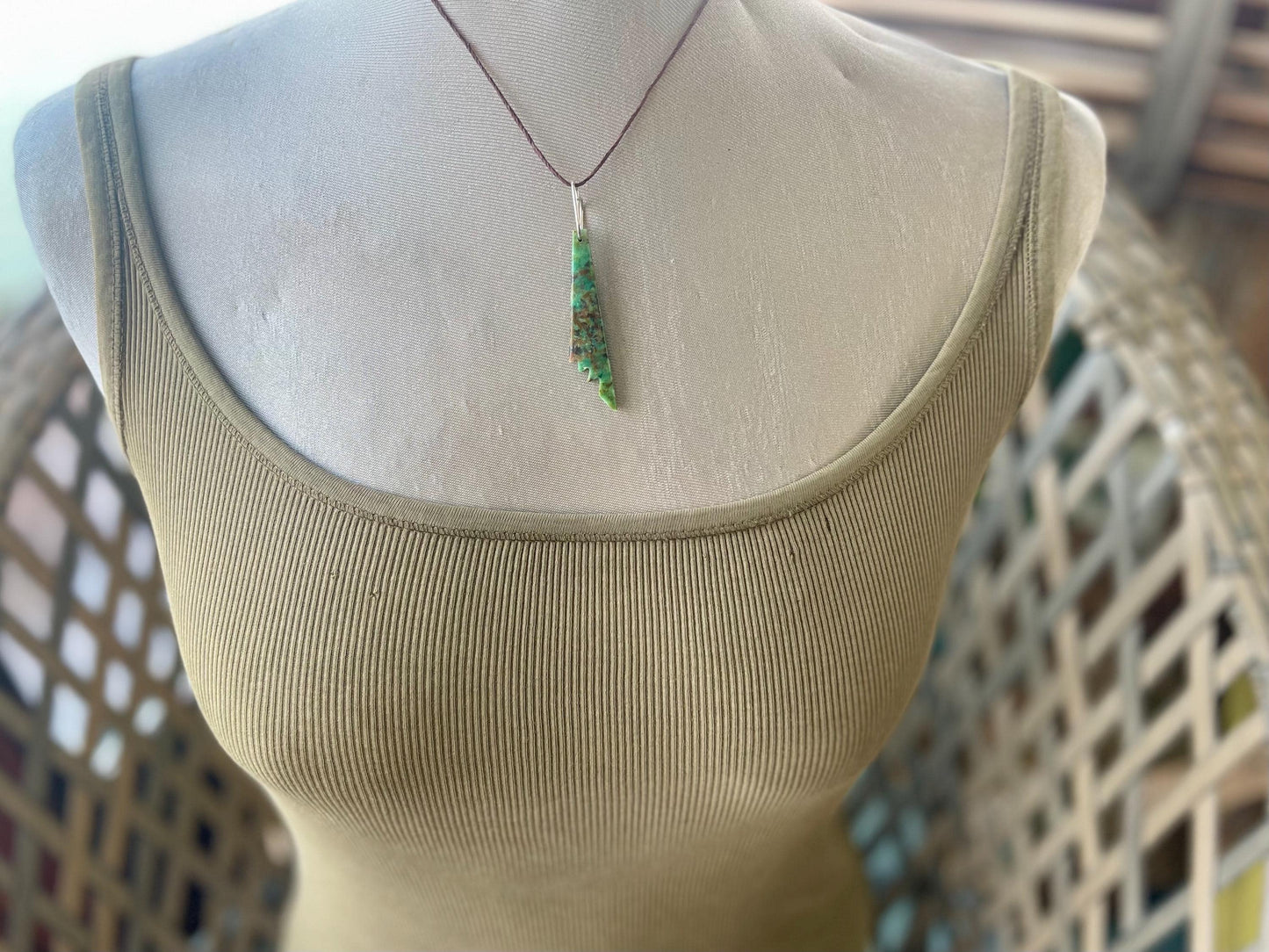 Chrysocolla gemstone necklace on recycled sterling silver. Ethical jewellery, green gemstone. Stunning unique jewellery. Unique gifts