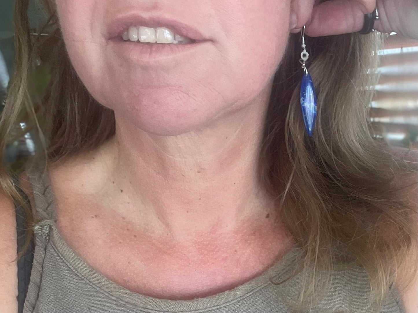 Sodalite gemstone earrings. Ethical jewellery, blue gemstone earrings. Stunning unique jewellery. Unique gifts. Unique handmade earrings.