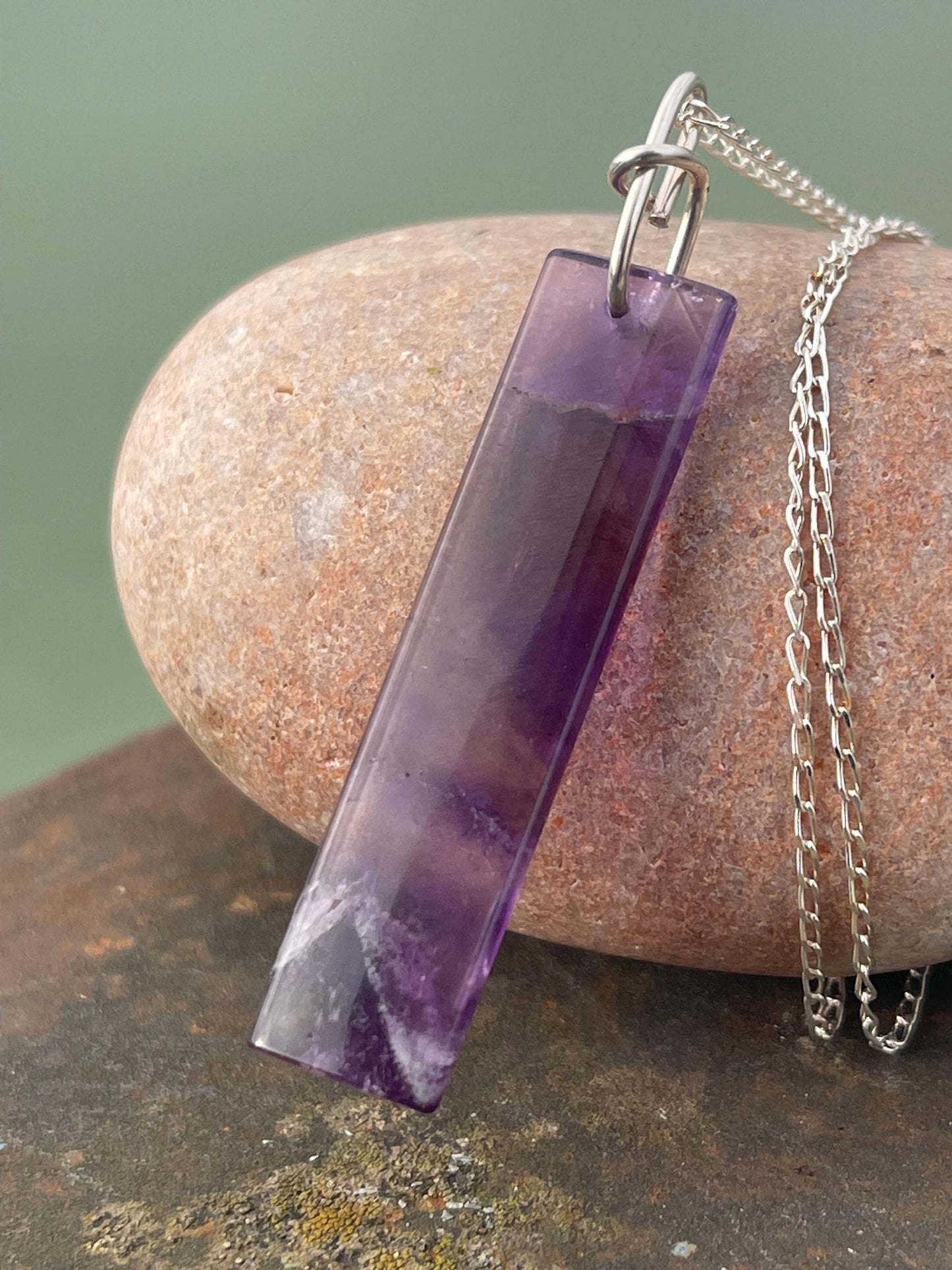 Amethyst pendant, amethyst necklace, amethyst jewellery, unusual gift for him, boho handmade necklace, romantic gift for her, boho pendant