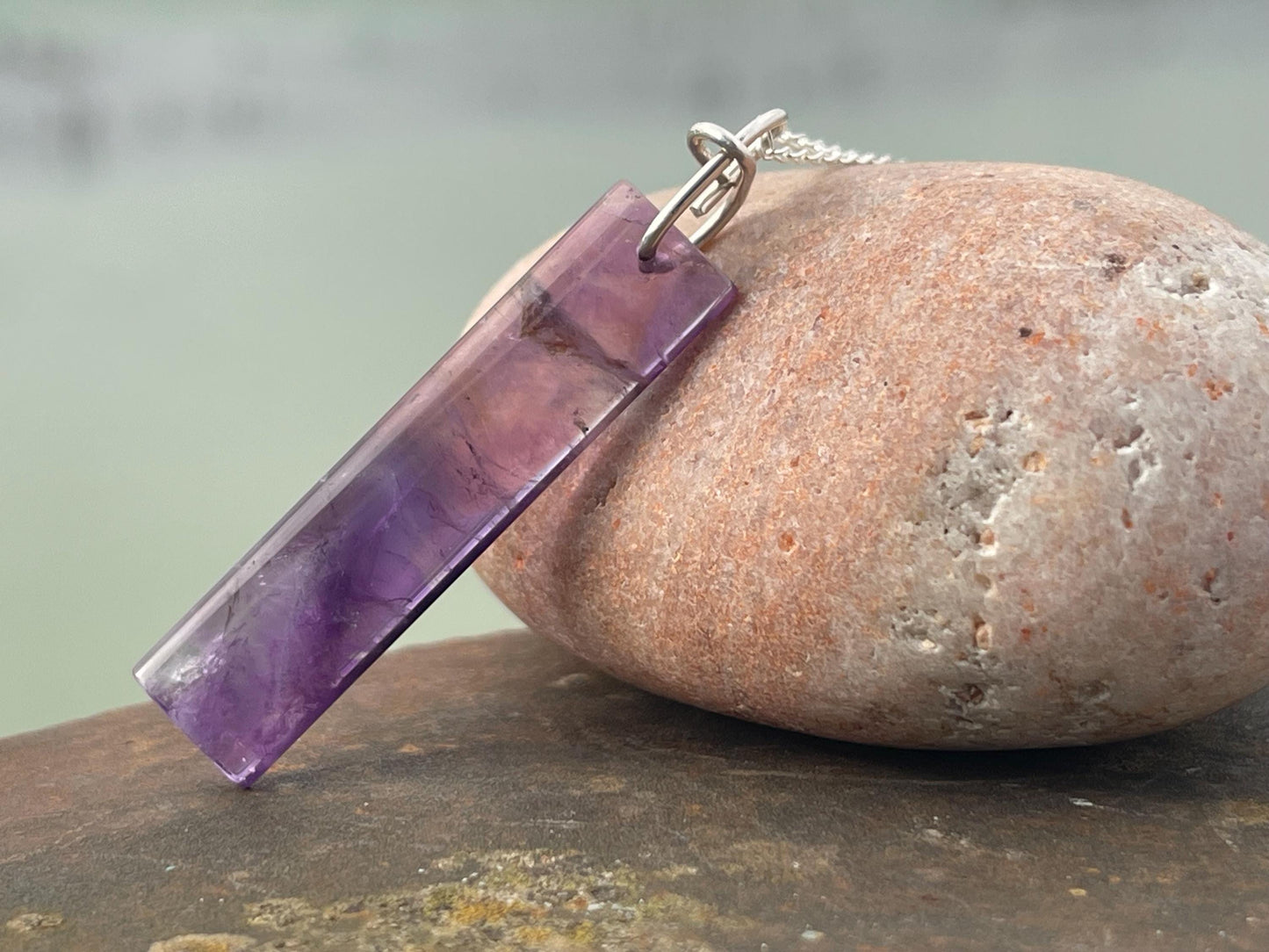 Amethyst pendant, amethyst necklace, amethyst jewellery, unusual gift for him, boho handmade necklace, romantic gift for her, boho pendant