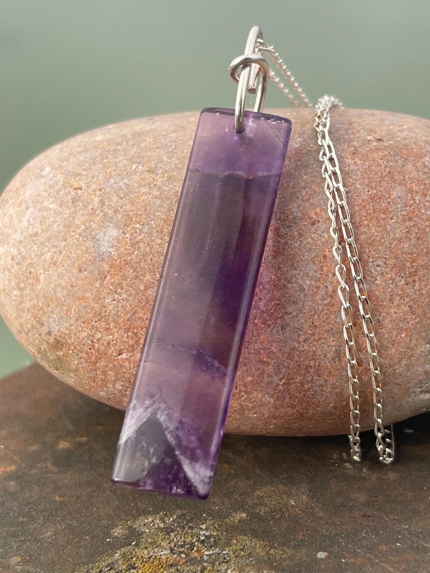 Amethyst pendant, amethyst necklace, amethyst jewellery, unusual gift for him, boho handmade necklace, romantic gift for her, boho pendant