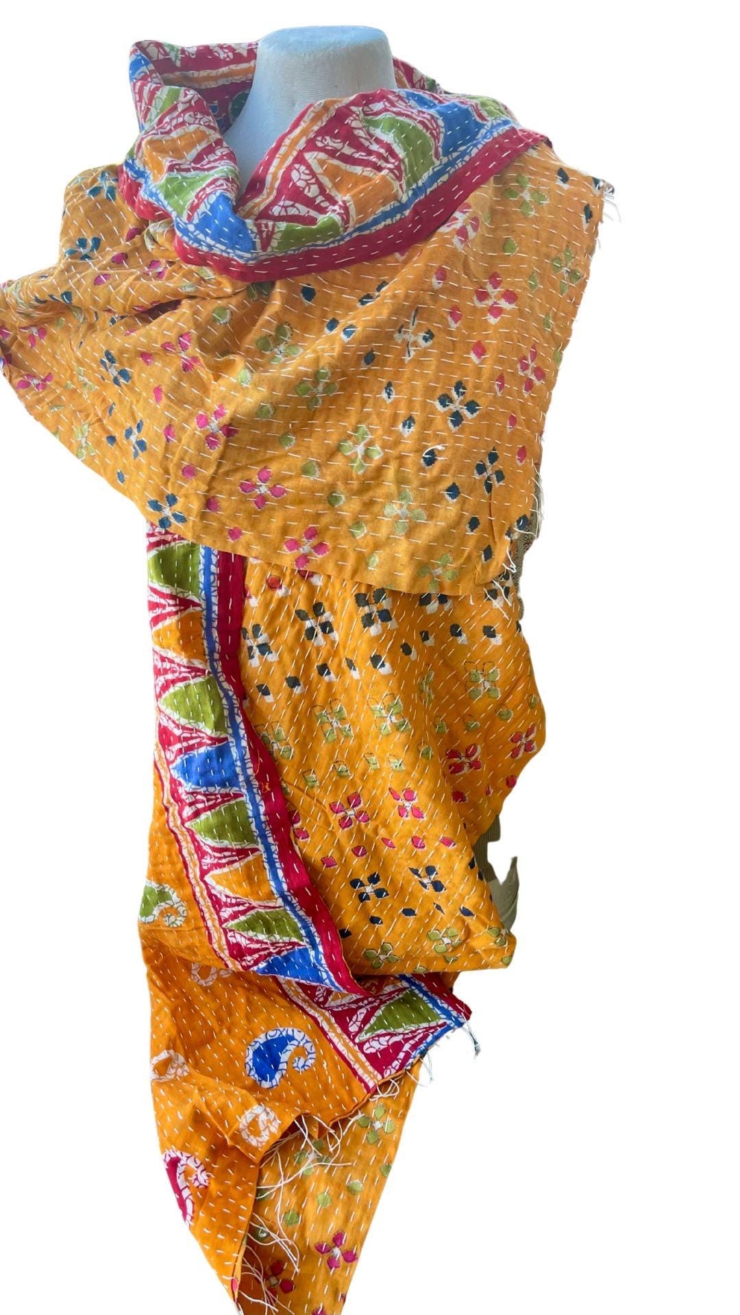 SALE. Boho Cotton Wrap Scarf, Eco-Friendly Handmade Shawl Gift for Her