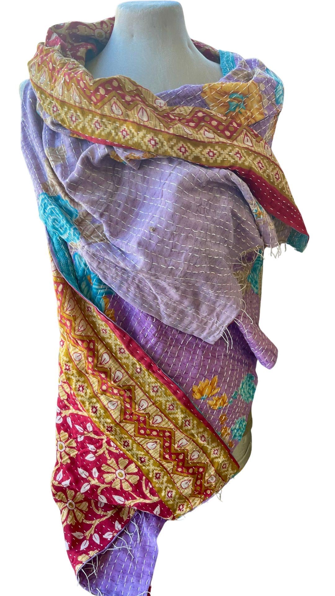 SALE. Boho Cotton Wrap Scarf, Eco-Friendly Handmade Shawl Gift for Her