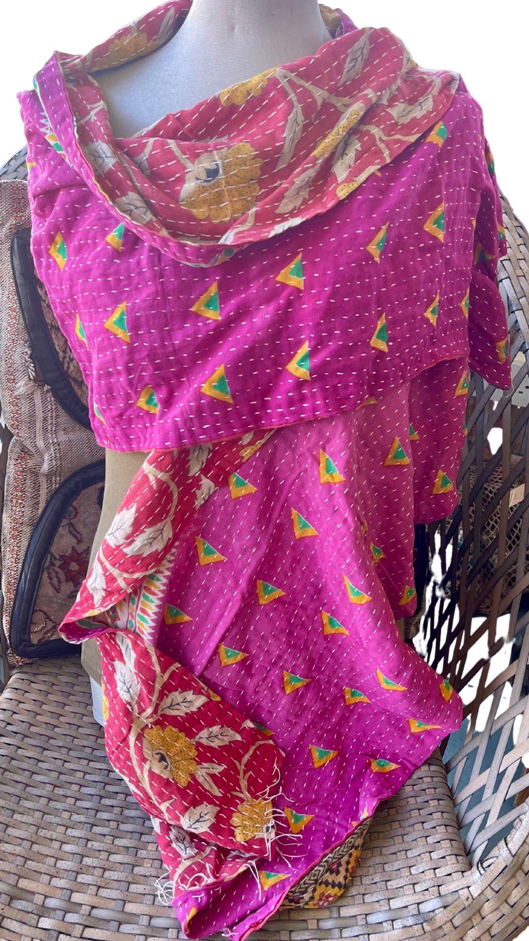 SALE. Boho Cotton Wrap Scarf, Eco-Friendly Handmade Shawl Gift for Her