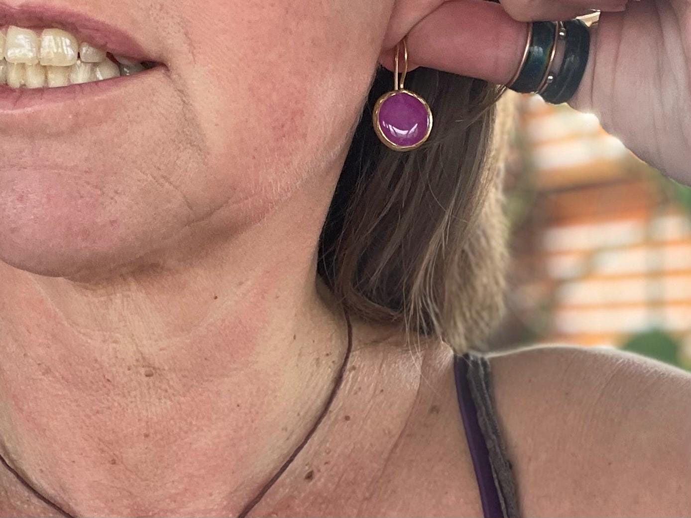 Gypsy jewellery, pink / purple vintage earrings, pink jewellery, ethical jewellery, gypsy earrings, romantic gifts, eco friendly jewellery