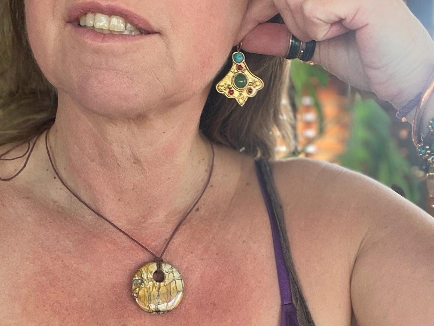 Gypsy jewellery, gold vintage earrings, red jewellery, ethical jewellery, gypsy earrings, romantic gifts, eco friendly jewellery