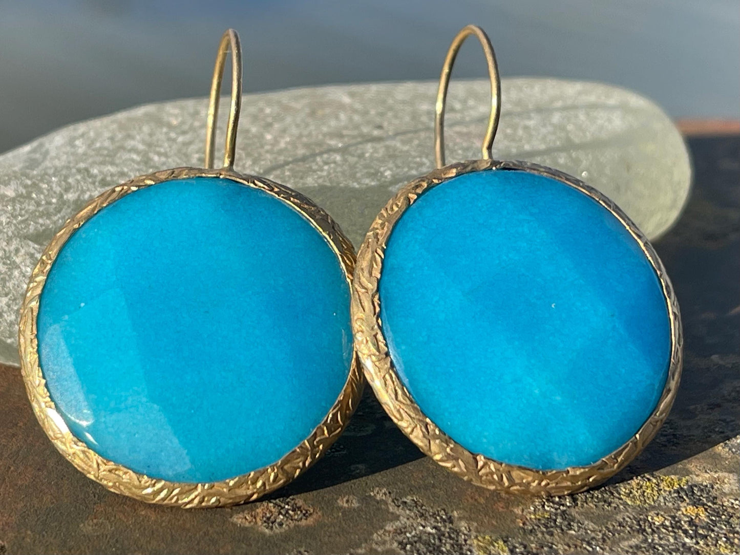 Gypsy jewellery, large blue vintage earrings, pink jewellery, ethical jewellery, gypsy earrings, romantic gifts, eco friendly jewellery