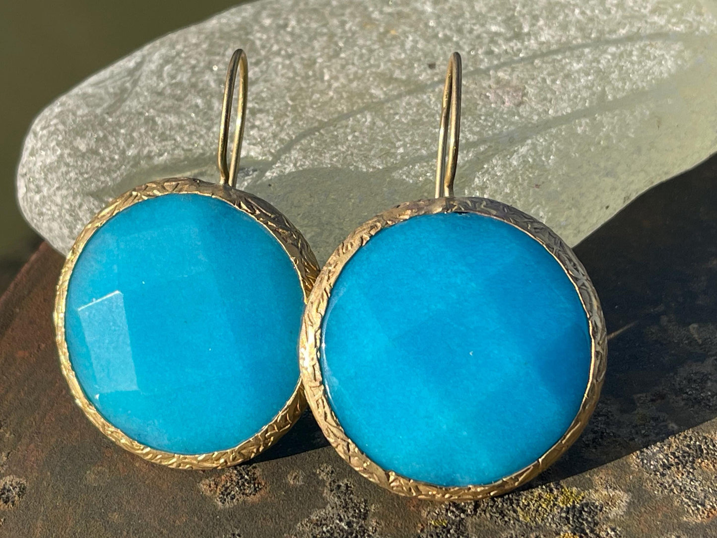 Gypsy jewellery, large blue vintage earrings, pink jewellery, ethical jewellery, gypsy earrings, romantic gifts, eco friendly jewellery