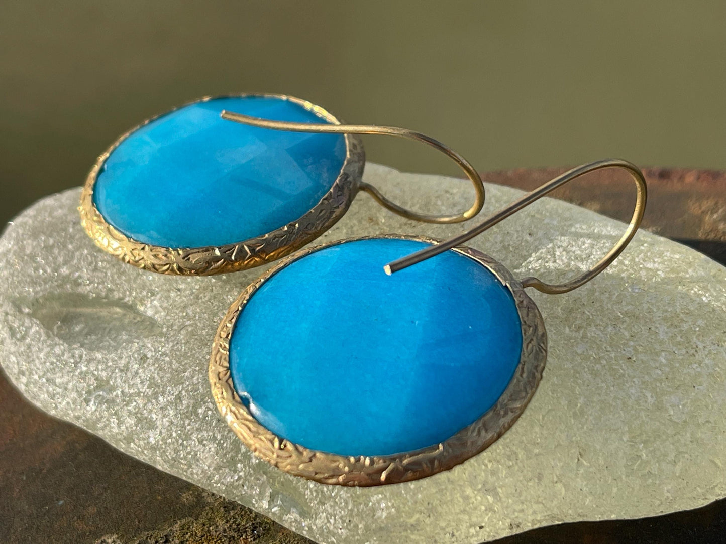 Gypsy jewellery, large blue vintage earrings, pink jewellery, ethical jewellery, gypsy earrings, romantic gifts, eco friendly jewellery