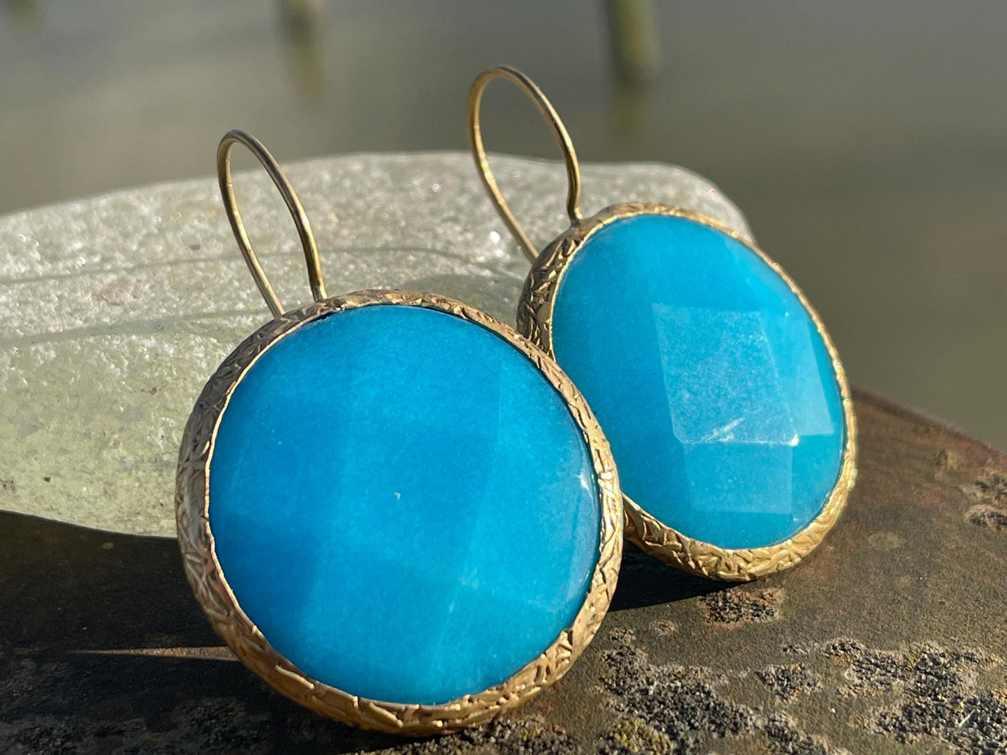 Gypsy jewellery, large blue vintage earrings, pink jewellery, ethical jewellery, gypsy earrings, romantic gifts, eco friendly jewellery