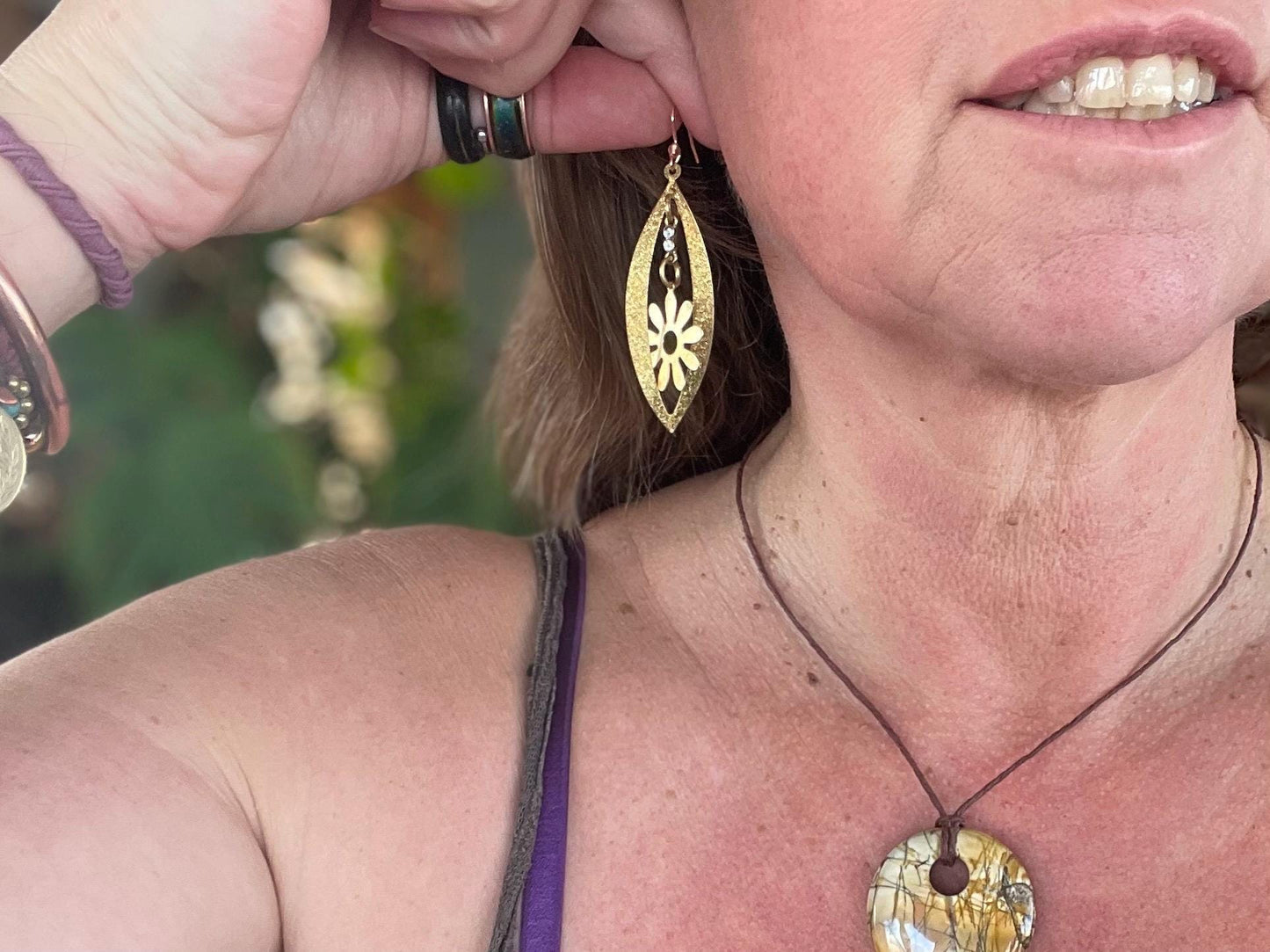 Gold tone festive earrings, Christmas jewellery, ethical jewellery, Christmas earrings, romantic gifts, sparkly earrings.